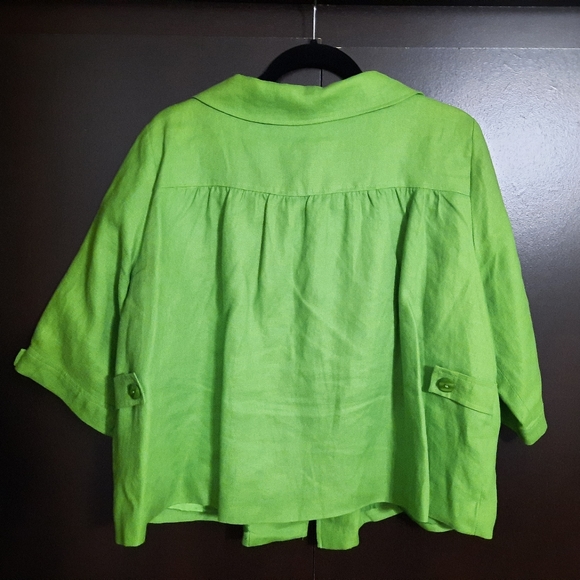 Alexandra Bartlett Linen Cropped Blazer Jacket - Picture 2 of 11